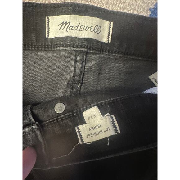Women 27P Petite Madewell 10" High Rise Skinny Jeans Denim Pants Berkeley Black - Picture 6 of 6